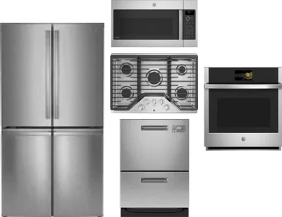 5 Piece Package Includes Refrigerator, Cooktop, Wall Oven, Microwave And Dishwasher